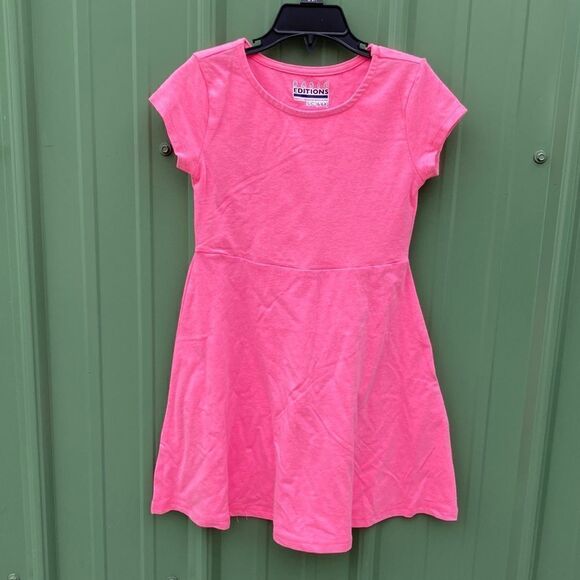 LITTLE GIRLS COTTON Tropical Print & Pink Pullover Dress Lot Size 6X - Picture 2 of 7